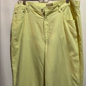 LIZ CLAIBORNE linen Jean SZ 16 LT Chartreuse